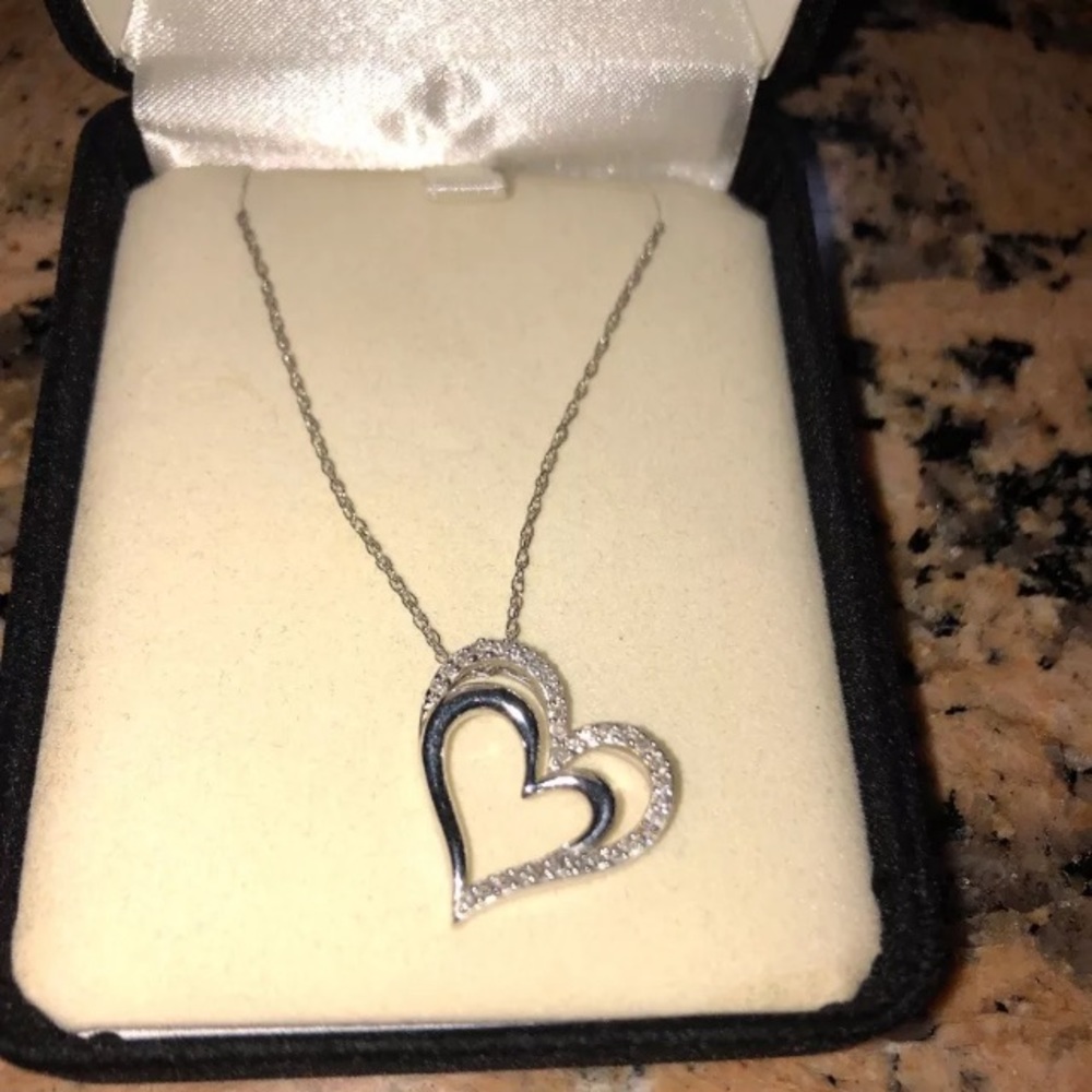 Kay Jewelers Diamond Heart Necklace Sterling